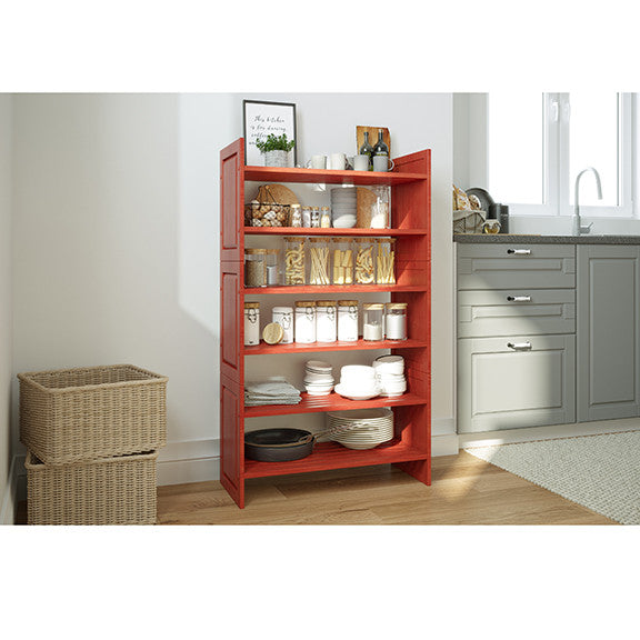 Solid Wood 3-Tier Storage Rack, Red Mahogany