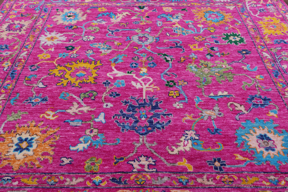 9' Square Turkish Oushak Handmade Wool Rug - Q15684