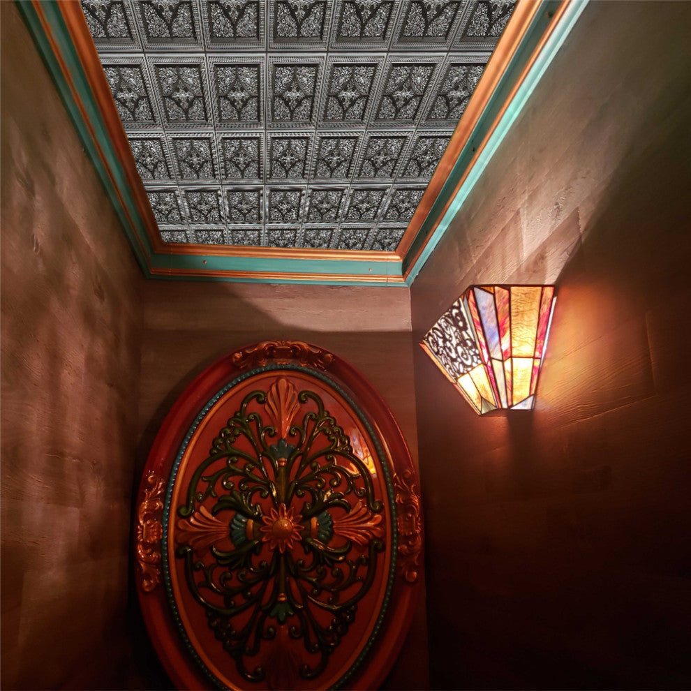 Antique Silver 3D Ceiling Panels, 2'x2', 4 Sq Ft