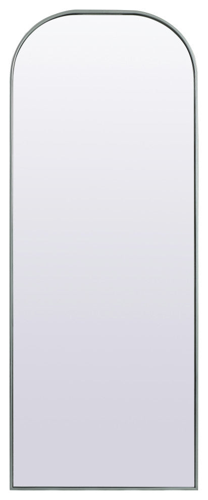 Metal Frame Arch Full Length Mirror 28X74 Inch, Silver
