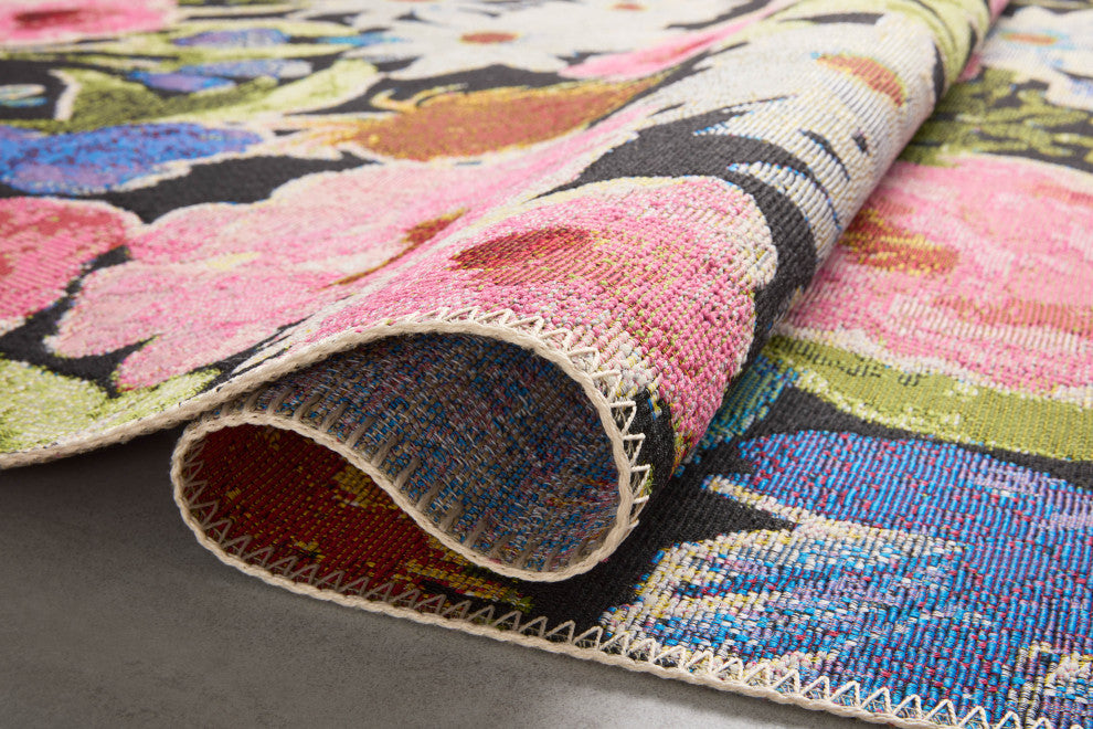 Loloi II Botanical Black/Multi 6'7"x9'4" Area Rug