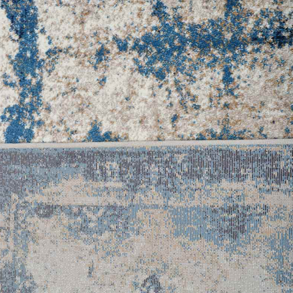 MACHINE MADE HEATSET POLYPROPYLENE AREA RUGS -Beige Blue Color,Oriental Design