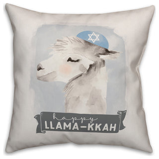 Happy Llama-kkah 16"x16" Throw Pillow Cover