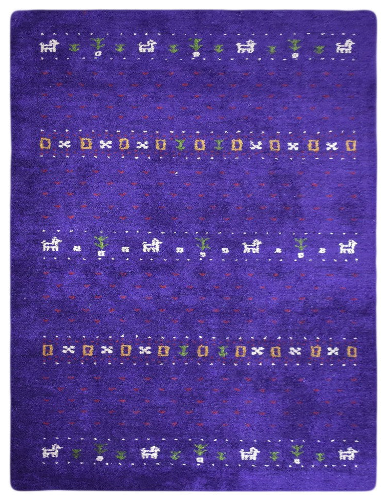 HAND KNOTTED LOOM SILK ECO-FRIENDLY RUGS-8'x10',Rectangle,Purple,Contemporary