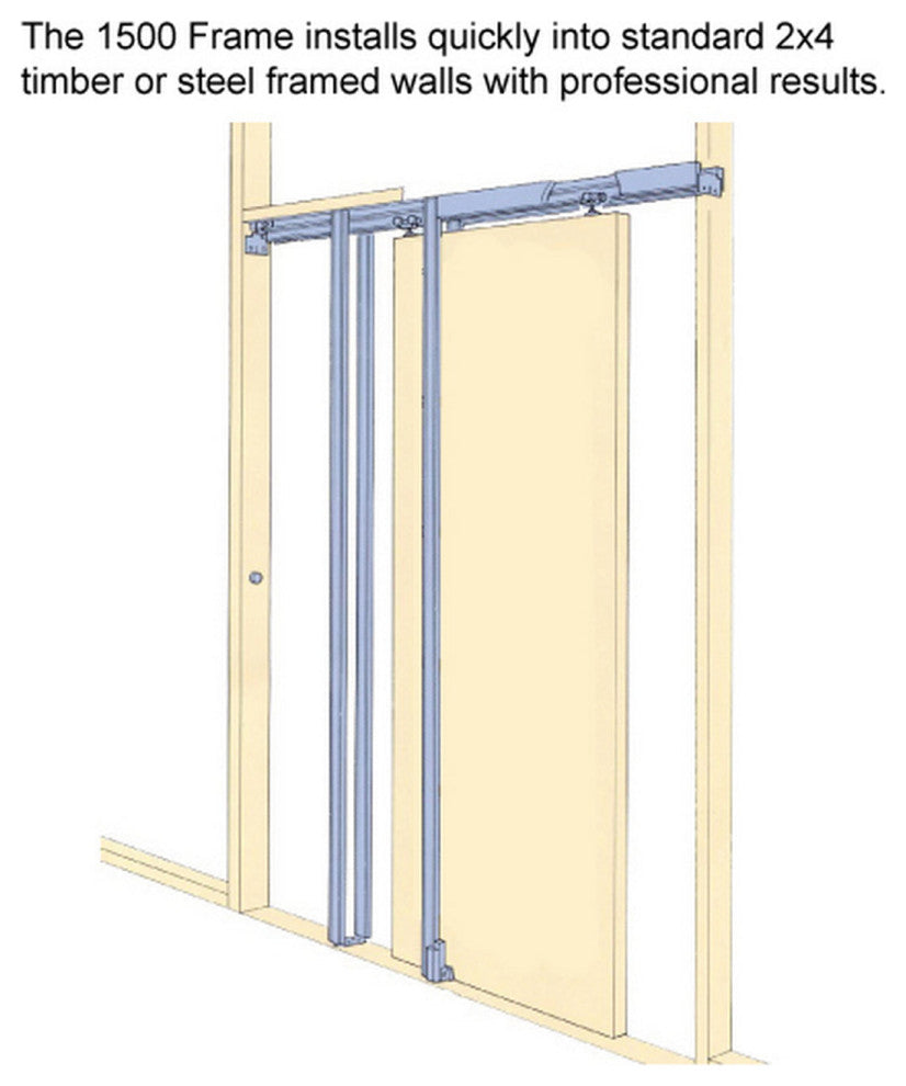 Sliding Pocket Door 18 x 80, Felicia 3312 Matte Black Frosted Glass, Rail