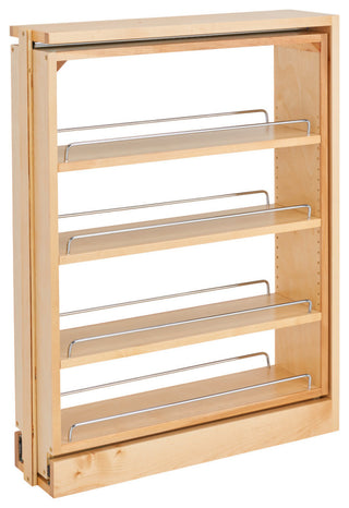 Wood Base Filler Pull Out Organizer for New Kitchen With BB Soft Close, 6"