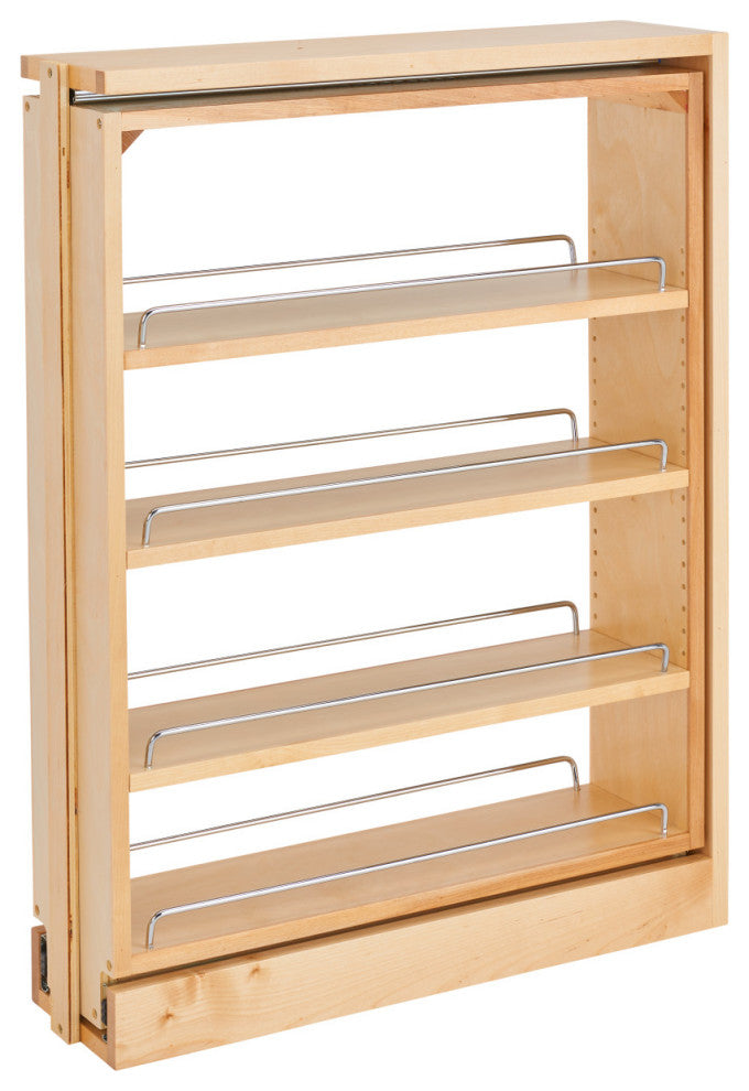Wood Base Filler Pull Out Organizer for New Kitchen With BB Soft Close, 6"