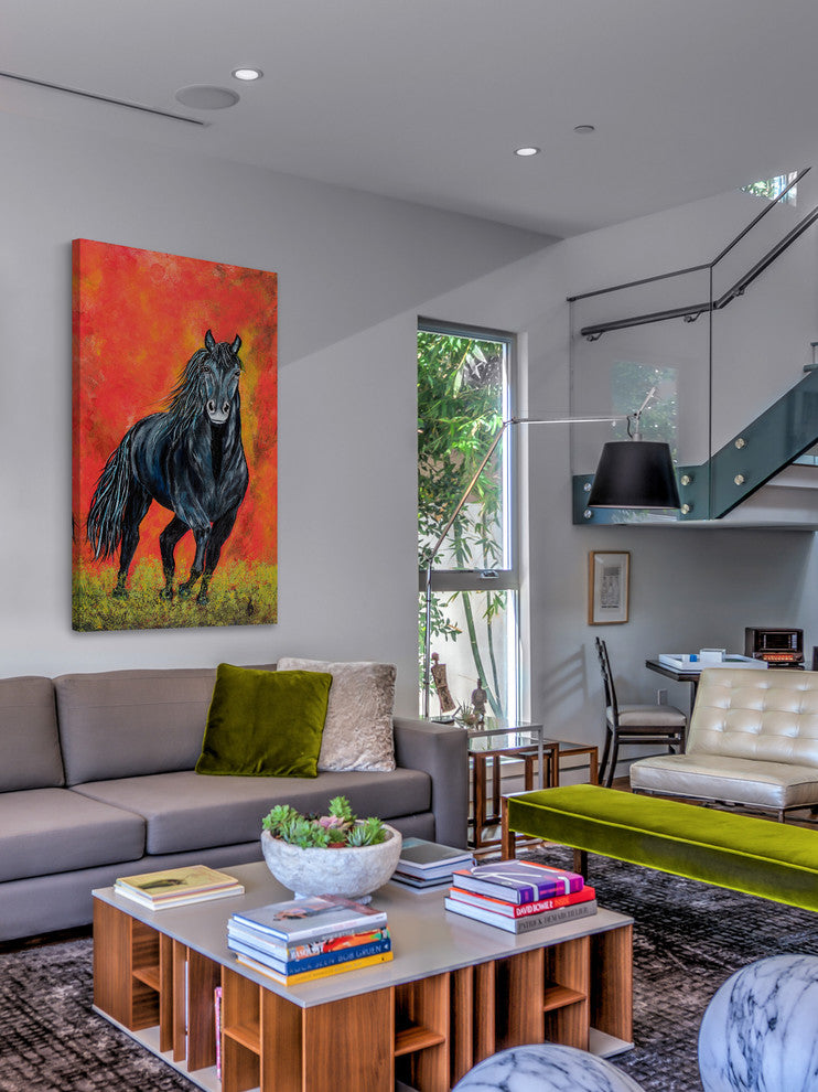 "Shetan" Painting Print on Wrapped Canvas, 12"x24"