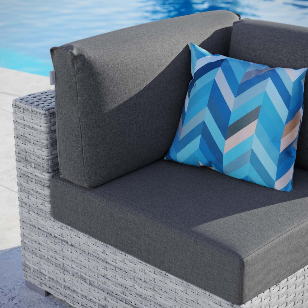 Lounge Chair, Rattan, Wicker, Gray, Modern, Outdoor Patio Balcony Garden