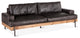 Chiavari Distressed Antique Ebony Leather Sofa