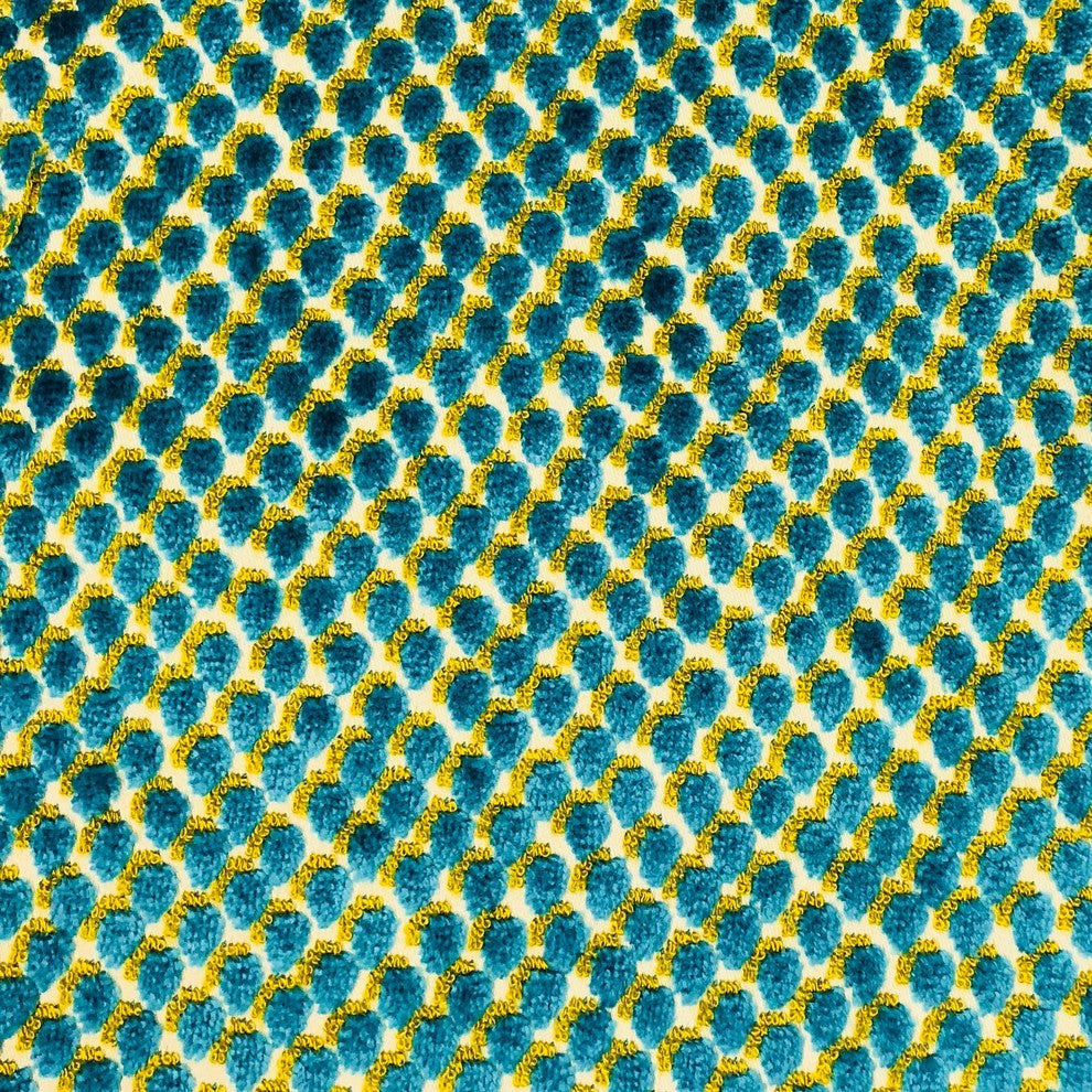 Sea Green Iota Turquoise Luxury Throw Pillow, 20"x36" King