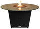 Round  Fire Pit Table 60" D, Natural Gas, Black Pearl Top, Bronze