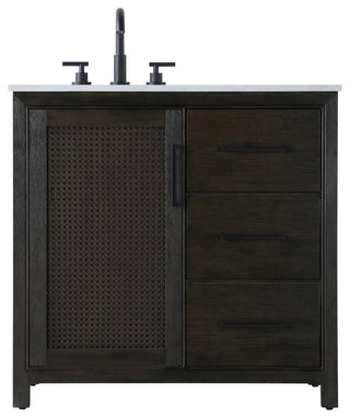Home Living 36" Single Bathroom Vanity, Chocolate Oak