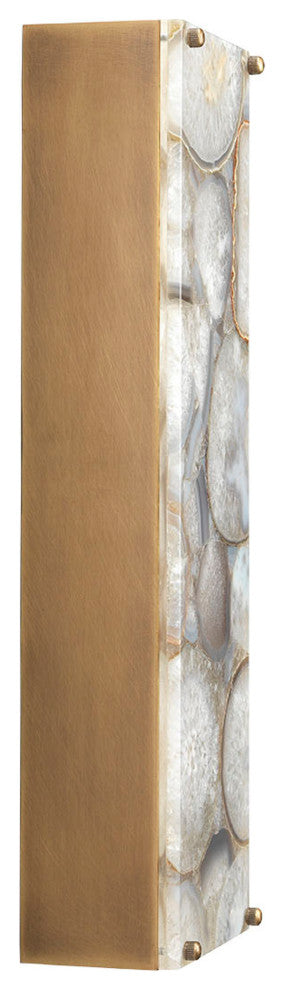 Adeline Rectangle Wall Sconce, Agate Resin and Antique Brass