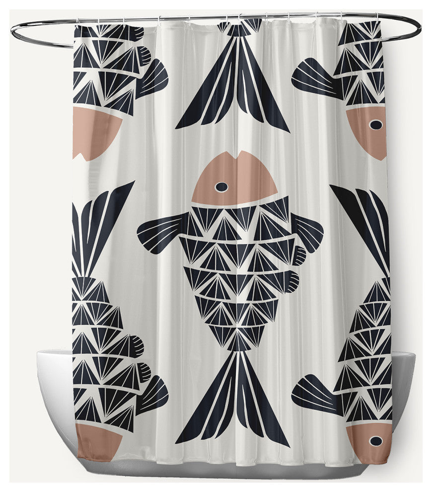 Big Fish Mauve 70" w x 73" h Shower Curtain