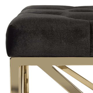 Safavieh Farah Tufted Rectangle Bench, Black/Gold
