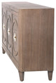 Brooks 3-Door Straight Grain Ash Veneer Buffet Cabinet With Metal Legs, Gray