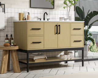 Home Living 48" Single Bathroom Vanity, Honey Brown