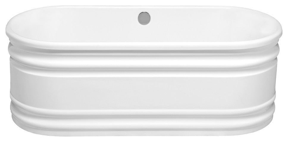 Malibu Champagne Oval Soaking Bathtub 66x32x23, White