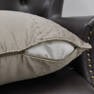 Home Soft Things Marquesa Dot Silk Pillow Shell Set, Slub Texture