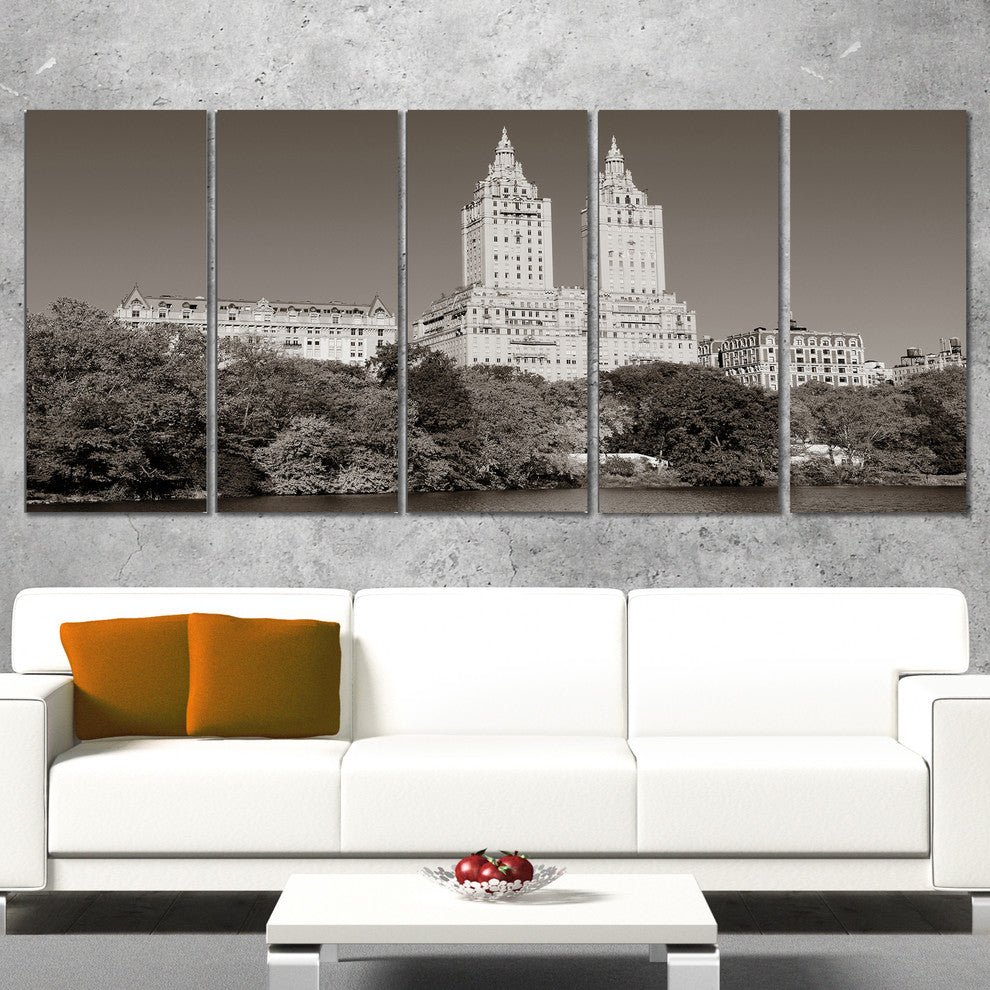 Beautiful Central Park Autumn, Canvas Print, 60"x28", 5 Panels