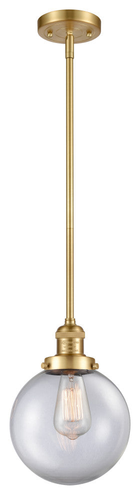 Beacon Mini Pendant, Satin Gold, Clear