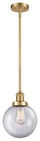 Beacon Mini Pendant, Satin Gold, Clear