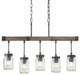 LNC Farmhouse Mason Jar Glass and Wood Kitchen Island Light, Clustered