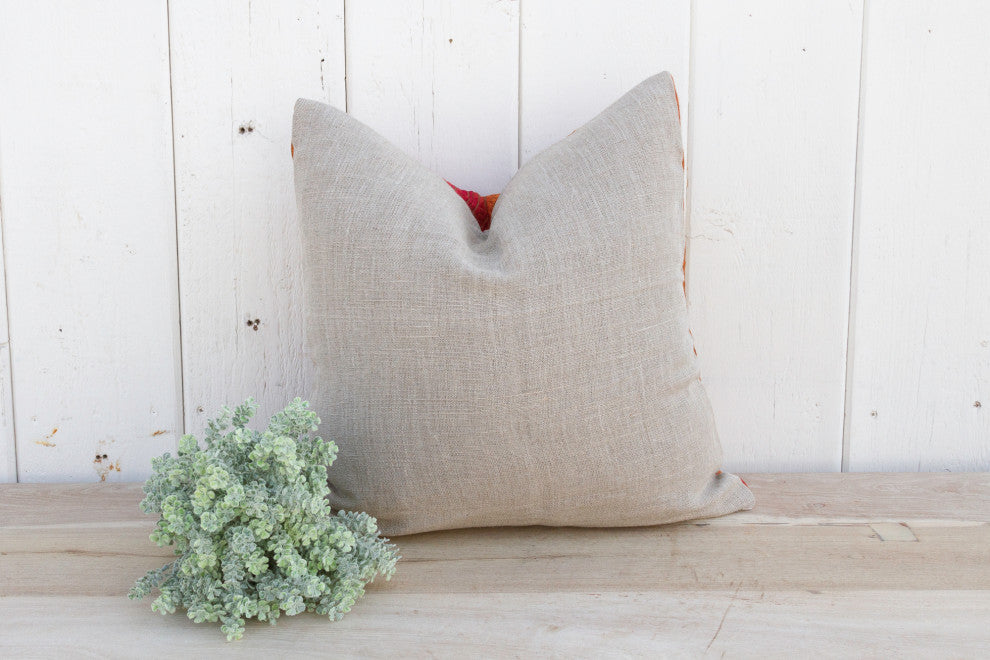 Terracota Gold Silk Phulkari Pillow
