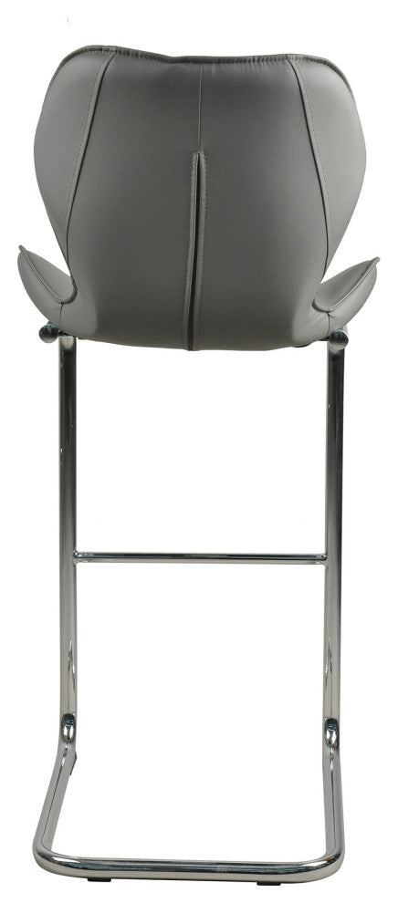 Modern PU 4 Bar chairs with Metal Legs for Dining,kitchen and Bar, Grey