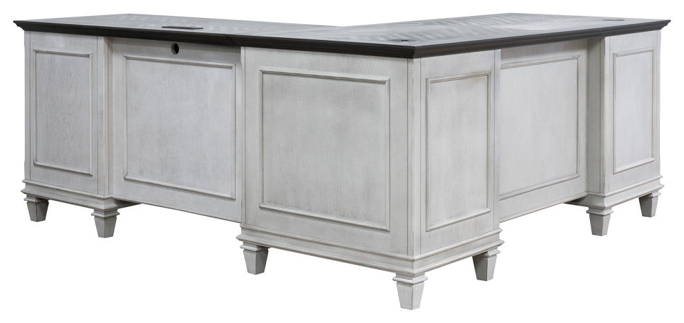 Martin Furniture Hartford L-Shaped Desk, White