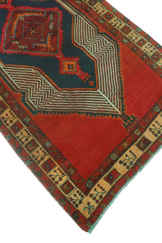 Fine Vintage Distressed Karlee Charcoal/Red Runner, 3'6x12'5