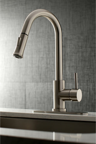 Gourmetier Pull-Down Kitchen Faucet, Brushed Nickel
