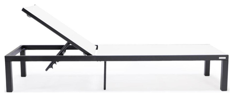 Marlin Patio Chaise Lounge Chair With Black Aluminum Frame, Set of 2