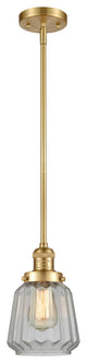 Chatham 1 Light Mini Pendant, Satin Gold, Clear