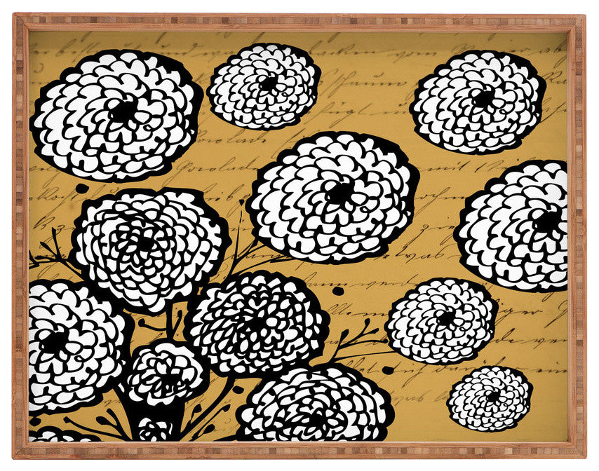 Deny Designs Julia Da Rocha Flowery Letter Rectangular Tray