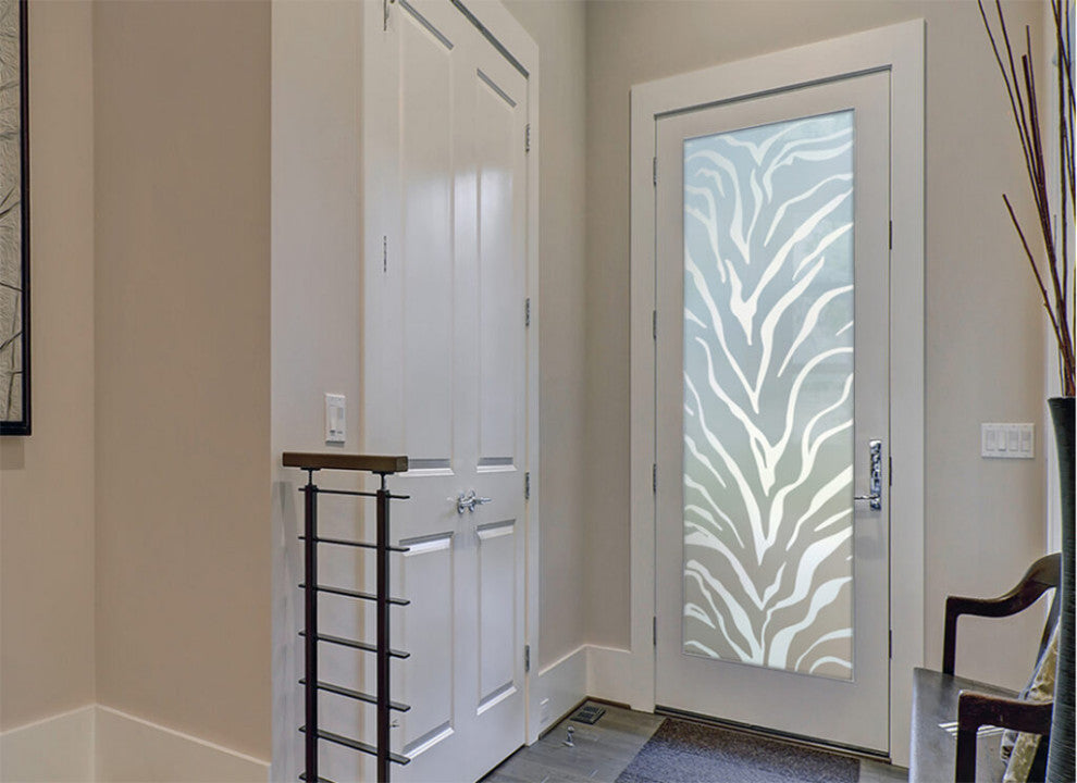 Interior Prehung Door or Interior Slab Door - Tiger Stripes - Primed - 28" x...