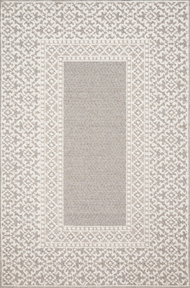 Gray Ivory Cole Indoor Outdoor Area Rug by Loloi, 5''0"x7''6"