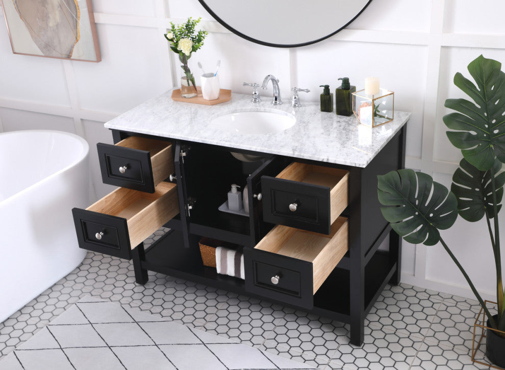 Matilda 48" Single Bathroom Vanity Set, Black