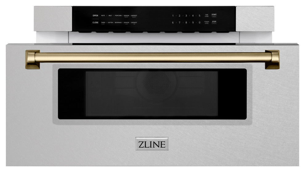 Microwave Drawer, DuraSnow Stainless Steel and Champagne Bronze MWDZ-30-SS-CB