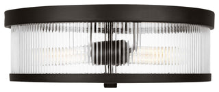 Geneva 2-Light Indoor Flush Mount Ceiling Light, Aged Iron