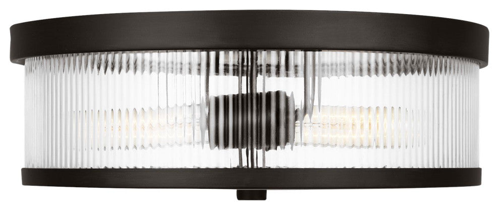 Geneva 2-Light Indoor Flush Mount Ceiling Light, Aged Iron