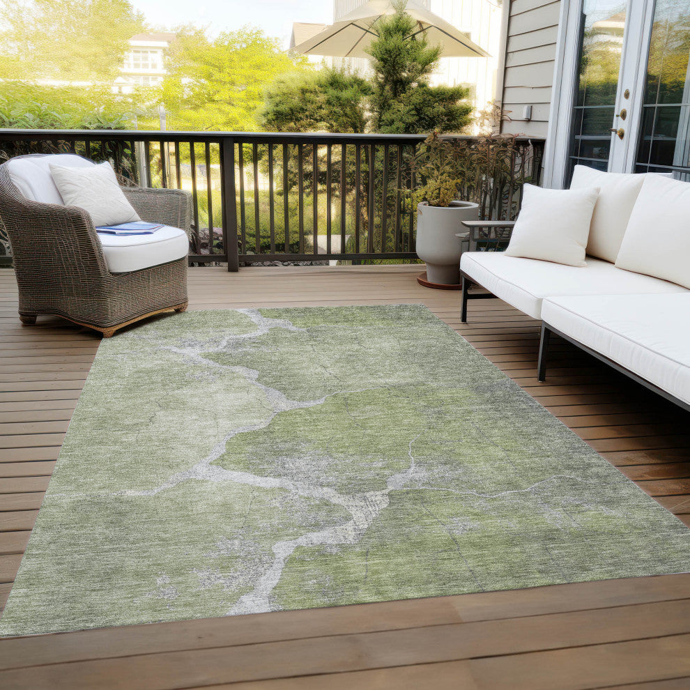 Machine Washable Indoor/Outdoor Chantille ACN1889 Green 2'6" x 3'10" Rug