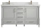 Aberdeen 60 Double Bathroom Vanity in Coventry Gray 2" Calacatta Laza
