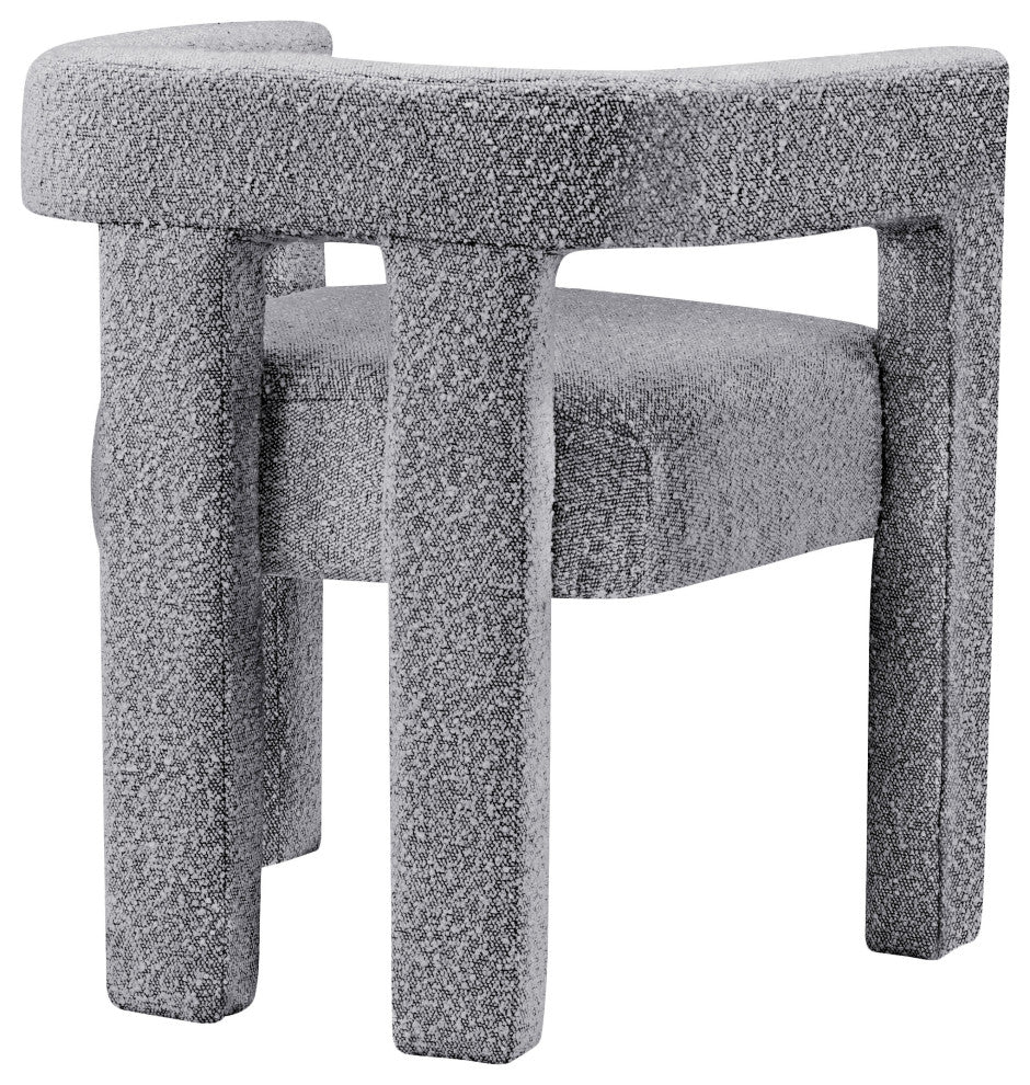 Athena Boucle Fabric Upholstered Accent / Dining Chair, Grey