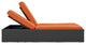 Modern Contemporary Urban Outdoor Patio Chaise Lounge Chair, Orange, Rattan