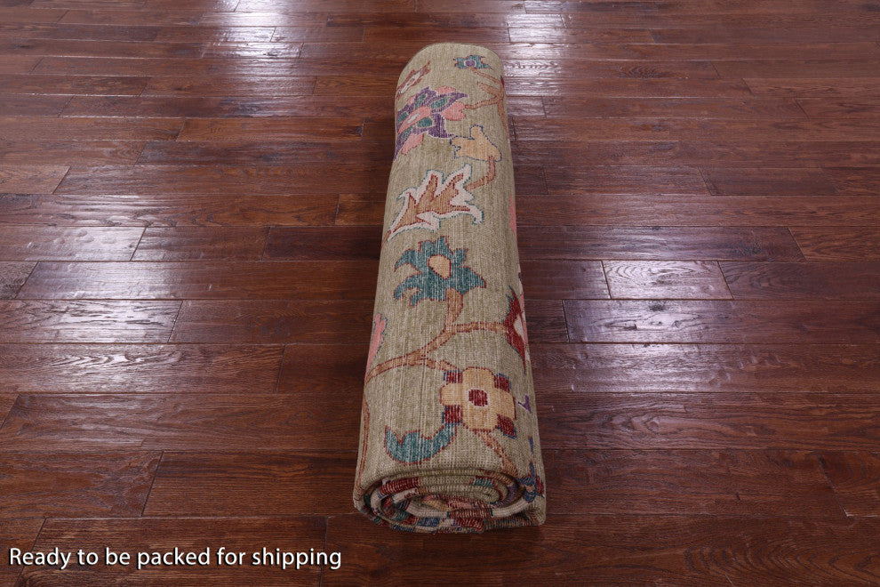 Handmade Turkish Oushak Wool Rug 8' 10" X 11' 7" - Q12668