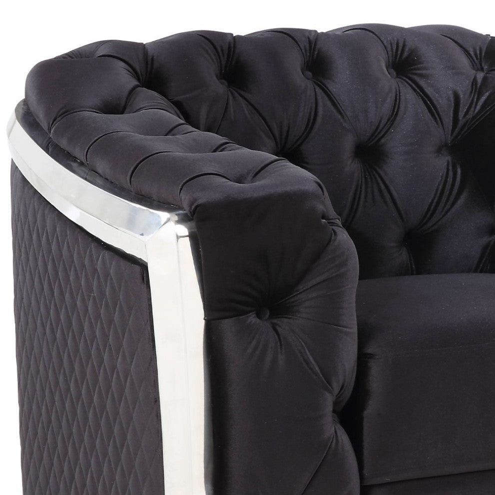 ACME Pyroden Chair, Black Velvet and Chrome