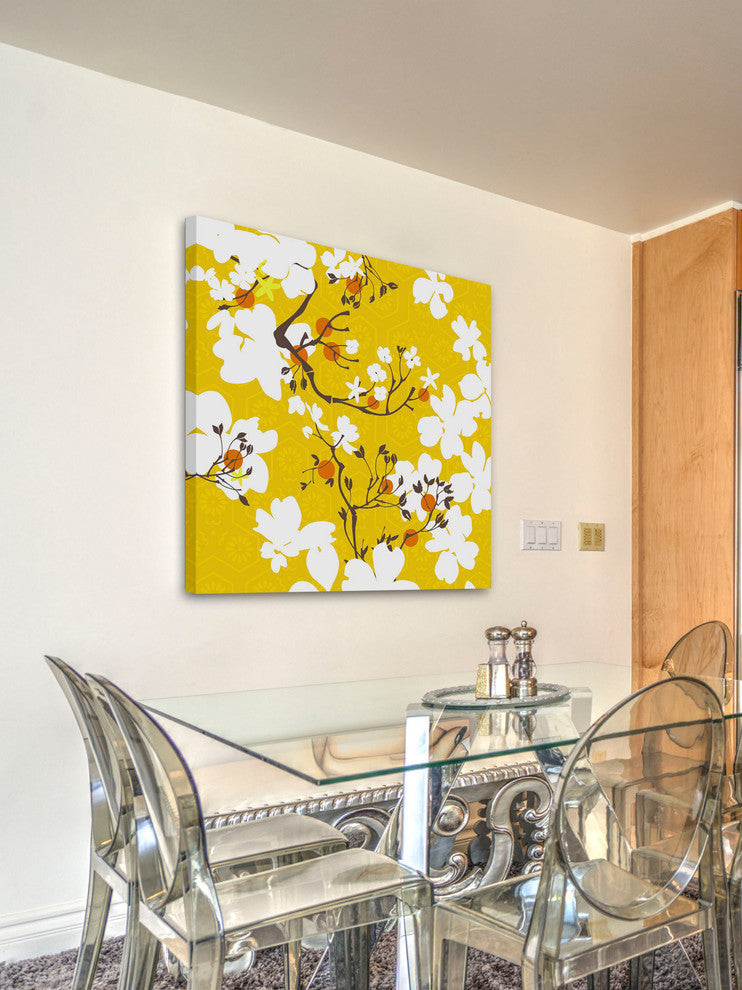 "Mandarin Flora" Painting Print on Canvas by Evelia