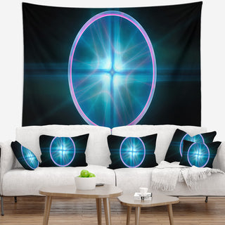 Blue Sphere of Cosmic Mind Abstract Wall Tapestry, 92"x78"